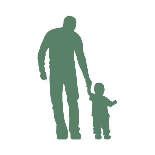 Mann mit Kind, Hand in Hand