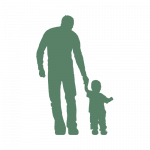 Mann mit Kind, Hand in Hand